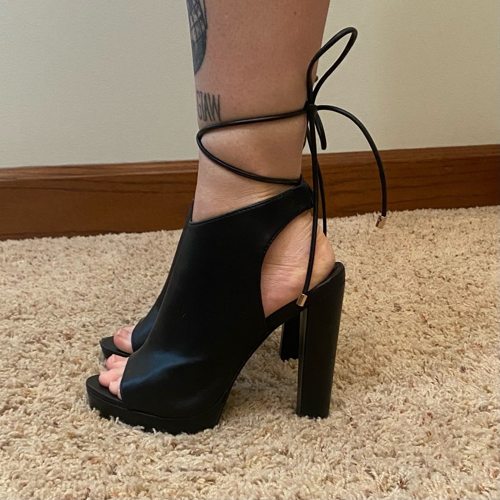 Open Toe Tie Up Heels